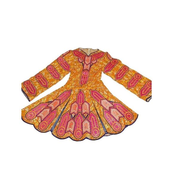 Neon Sparkly UV Reactive Girls Irish Jig Dancing Costume